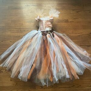 Mia Belle Girls Golden Fairy Sparkle Tutu Costume Dress size 4-5yr
